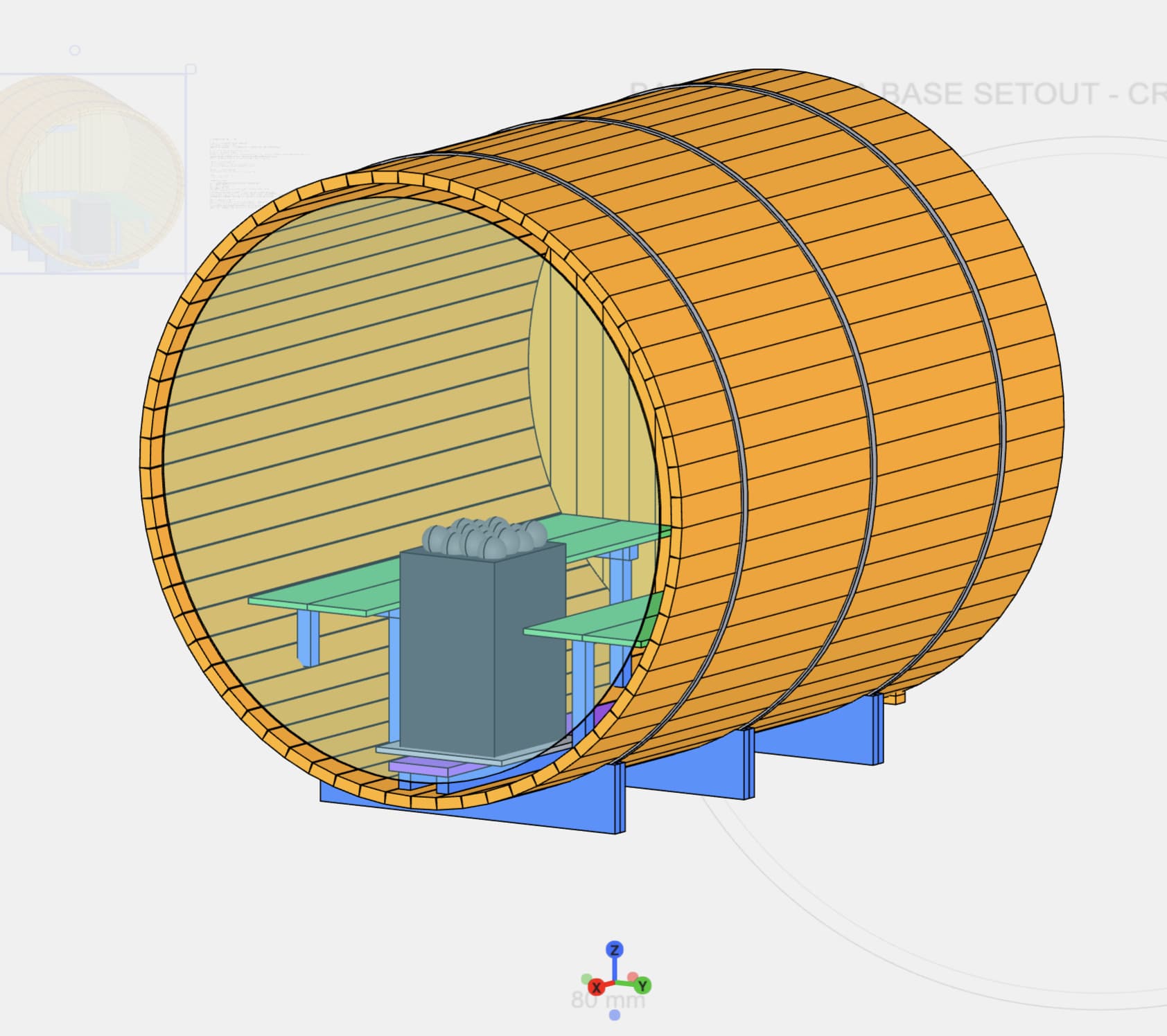Figure 2a — Barrel-sauna 3D model in Scopture